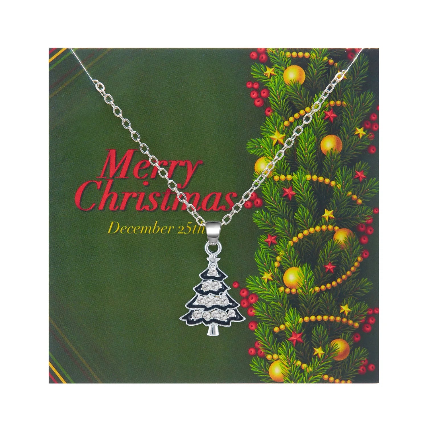 Mode Emaille Weihnachtsbaum Anhänger Halskette für Frauen Zarte Schneeflocke Glocke Halskette Weihnachten Wunsch Karte Schmuck Zubehör