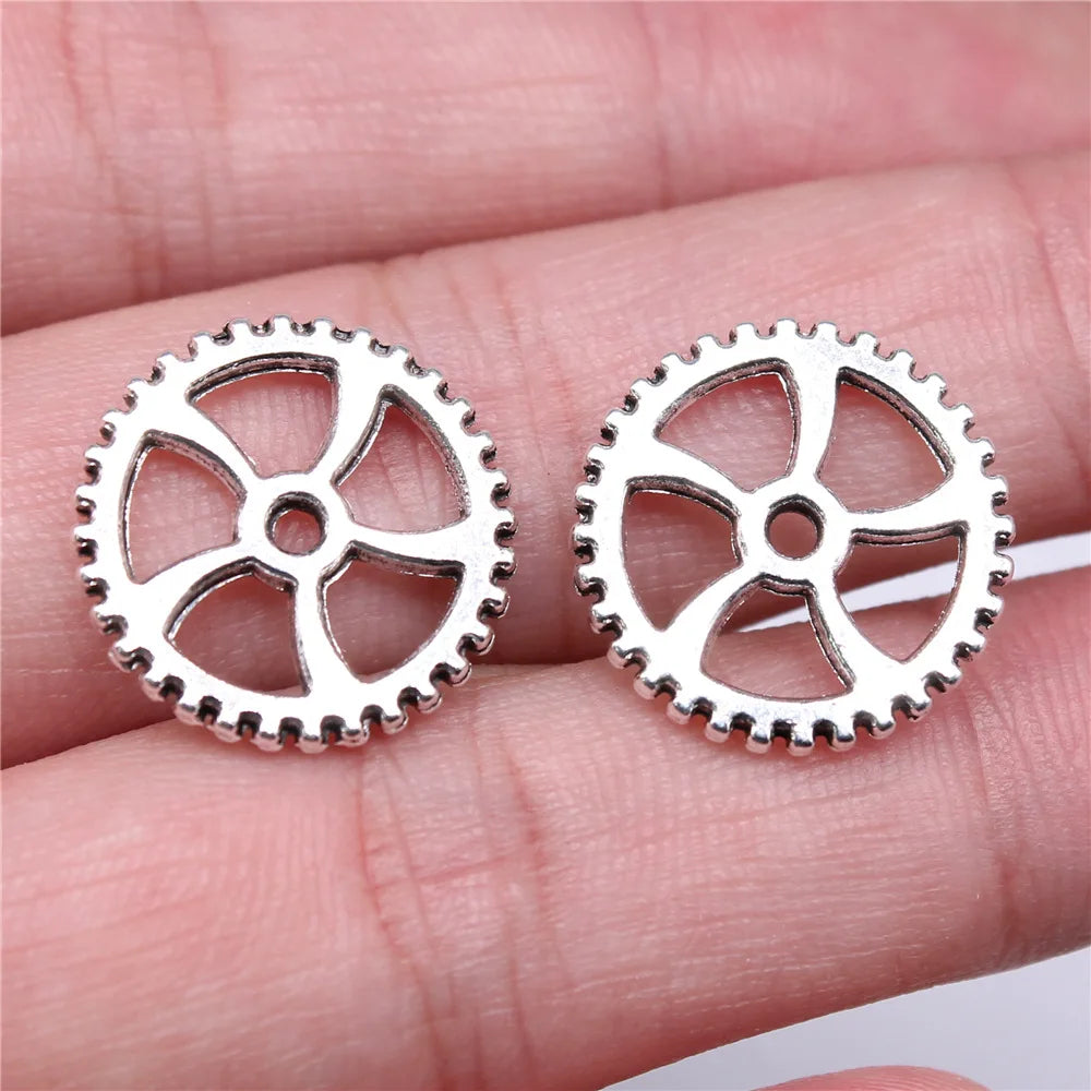 10 Stück Zahnrad-Charms mittlerer Größe für die Schmuckherstellung, mechanische Steampunk-Zahnräder und Zahnräder, DIY-Zubehör