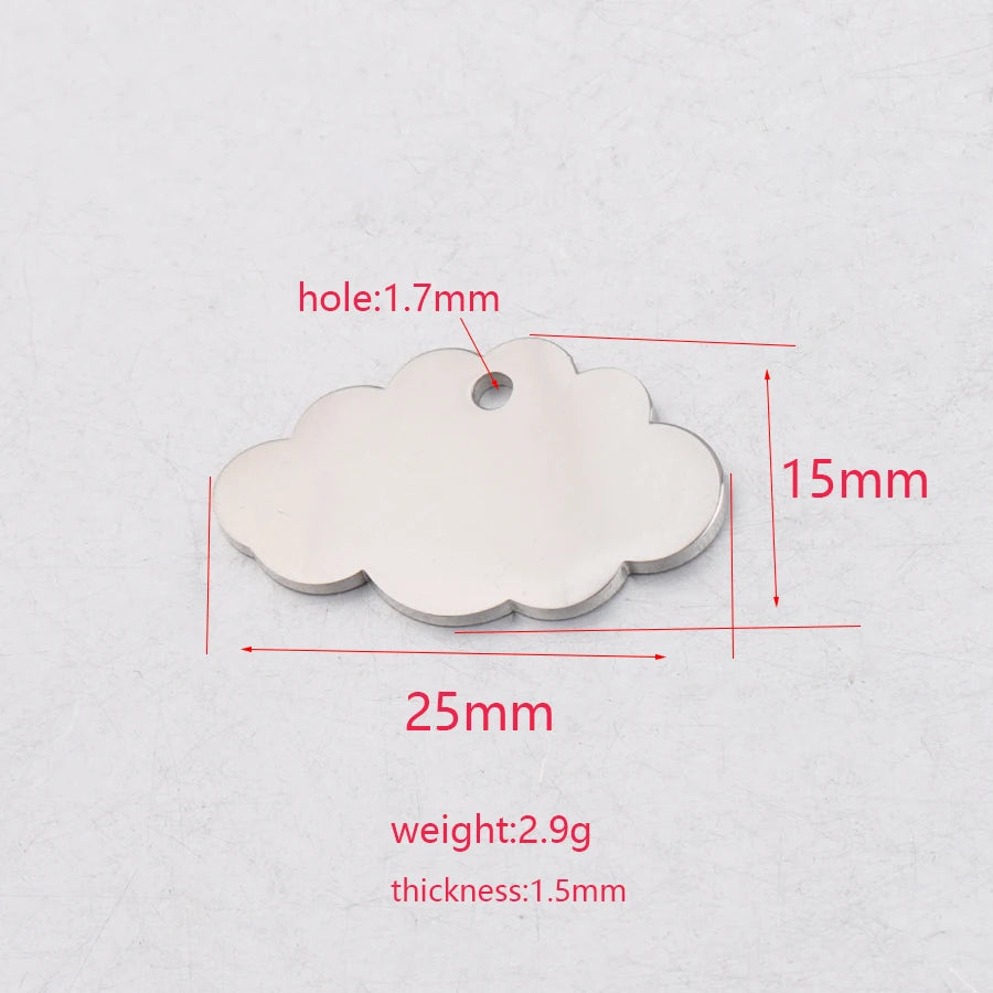 5 Teile/los 15*25mm Wolke Charme Edelstahl Spiegel Poliert Für Halskette DIY Frauen Handgemachten Schmuck Machen
