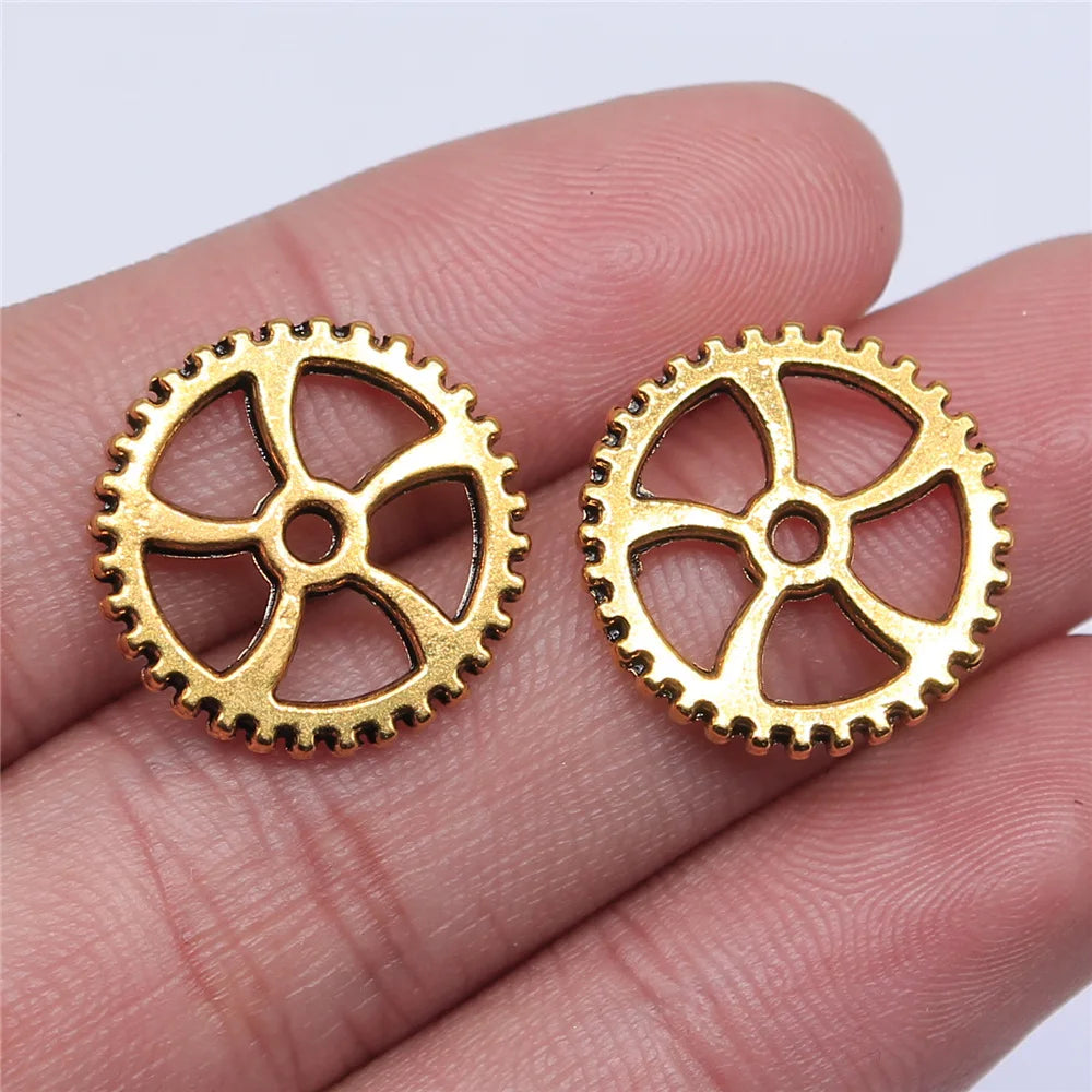 10 Stück Zahnrad-Charms mittlerer Größe für die Schmuckherstellung, mechanische Steampunk-Zahnräder und Zahnräder, DIY-Zubehör