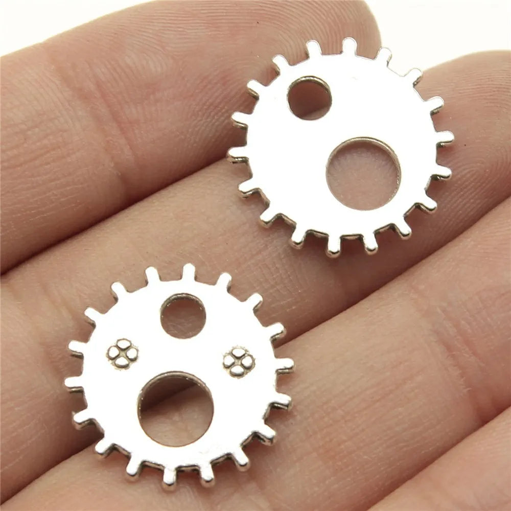 10 Stück Zahnrad-Charms mittlerer Größe für die Schmuckherstellung, mechanische Steampunk-Zahnräder und Zahnräder, DIY-Zubehör