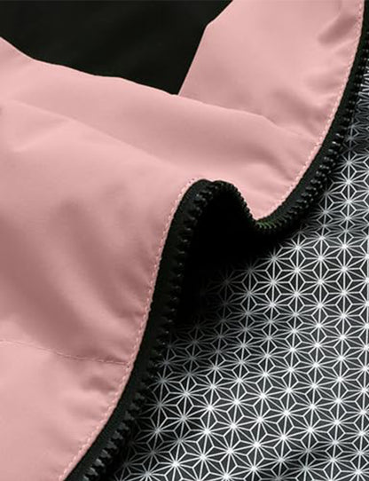 Women's Color Block Heated Jacket - Pink/Silver/Black/Green/Brown - veneshwear